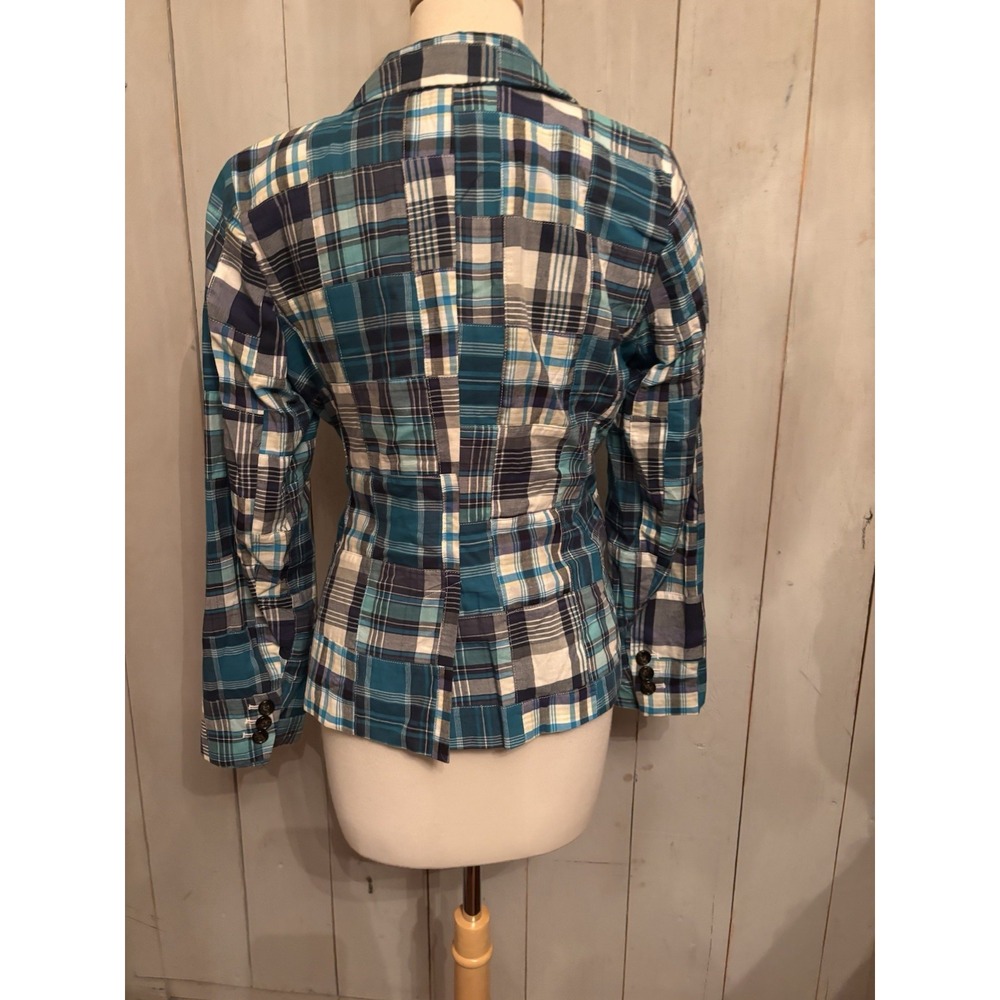 Talbots Patchwork Blazer Button Jacket Size 6 Blu… - image 6